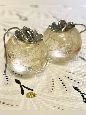 Handmade “Forget me Not” Orb Drop Earrings- Like New